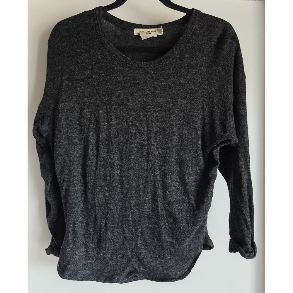 Isabel Marant pour H&M Women Pullover Sweater Dark Grey Long Sleeve Round Neck
